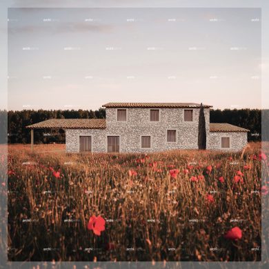 La mas de victoire - Plan de maison 3D ©ARCHIPERMIS - paysage ©birger-strahl / Unsplash